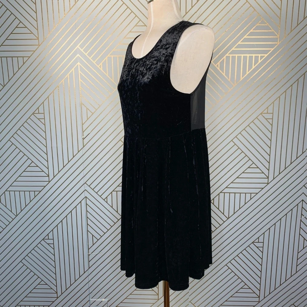 Minkpink Clean Little Black Velvet Dress Sheer - Picture 5 of 8
